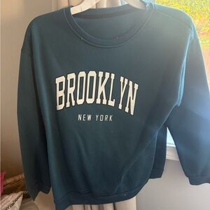 SHEIN Teal Brooklyn Sweatshirt